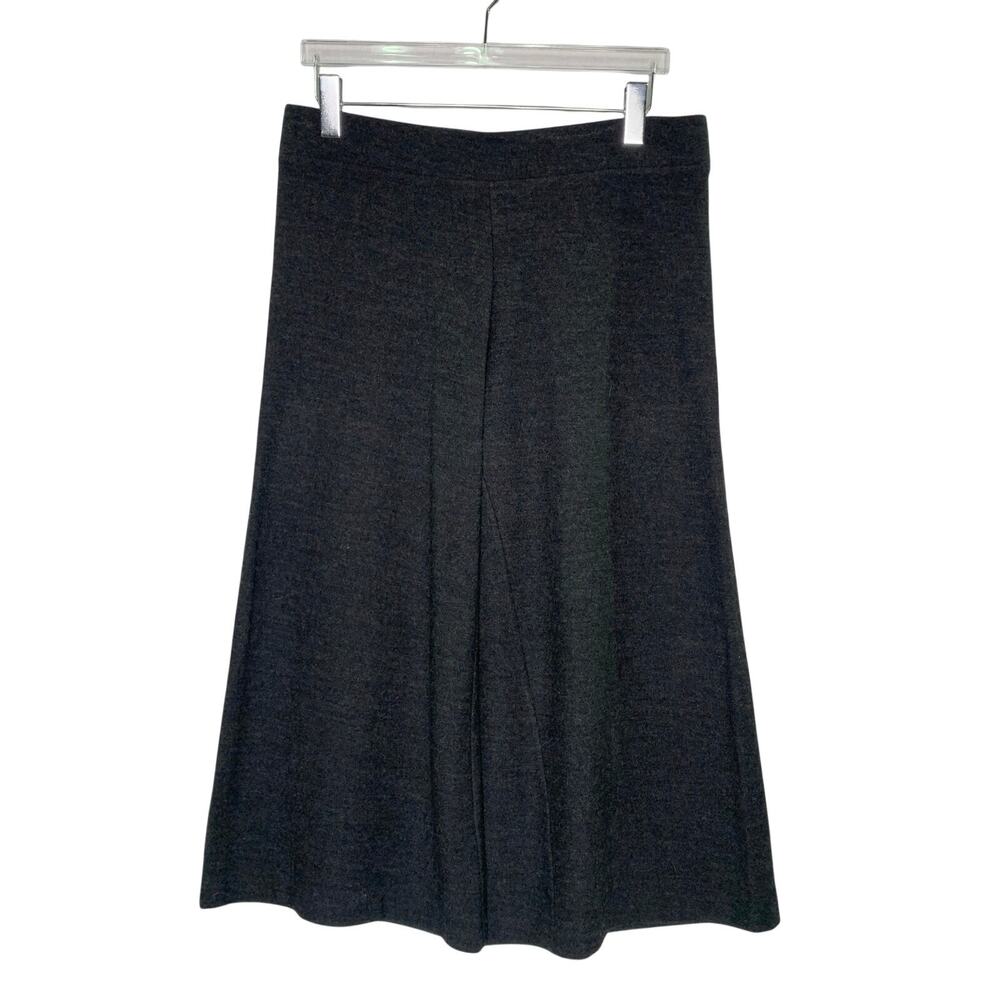 Eileen Fisher Charcoal Wide Leg Culotte Pants M Cropped Pull On Lagenlook